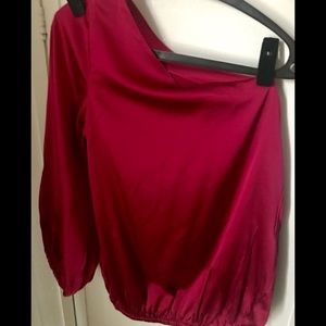 Maroon One Shoulder Blouse